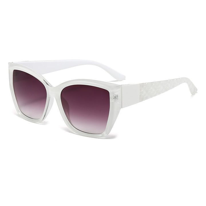 Dame Oversized Cat-Eye Solbriller med stilige aksenter Skanto
