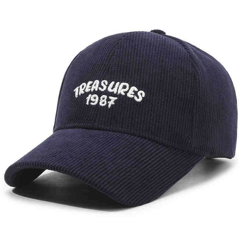 Kvinne Cordfløyel Brodert Baseball Caps Skanto