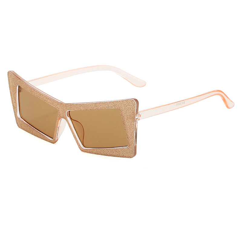Dame geometrisk solbrille med glitrende elementer Skanto