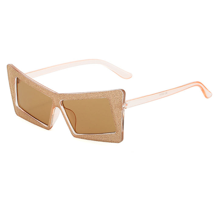 Dame geometrisk solbrille med glitrende elementer Skanto