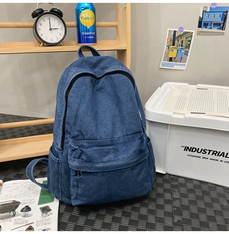 Casual Denim-Style Skole Rygsekk
