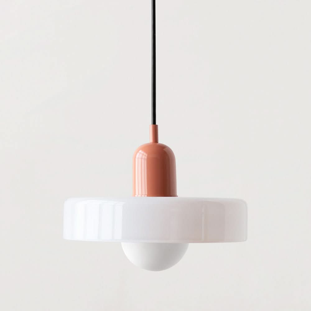 Skanto | Bauhaus Pendellampe i Farget Glass med Justerbart Oppheng