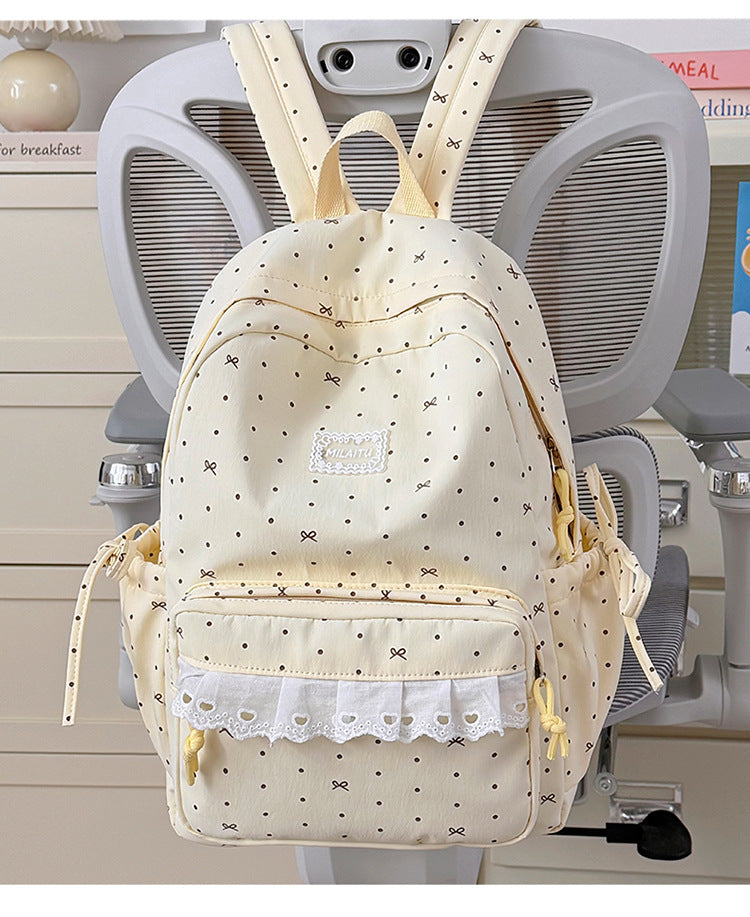 Sjarmerende Prikket Designer Skole Ryggsekk