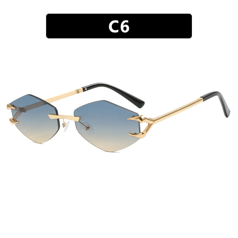 Damer geometrisk designer-solbrille med fremragende metallramme Skanto