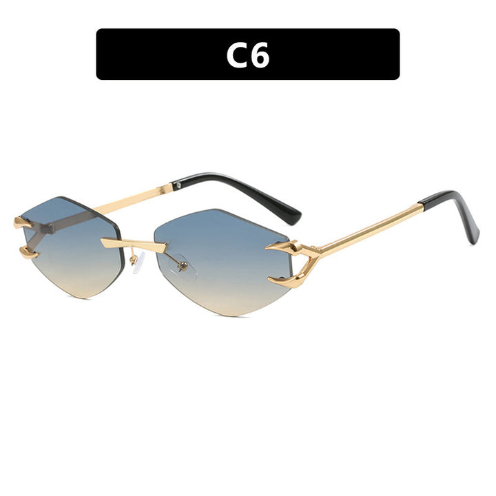 Damer geometrisk designer-solbrille med fremragende metallramme Skanto