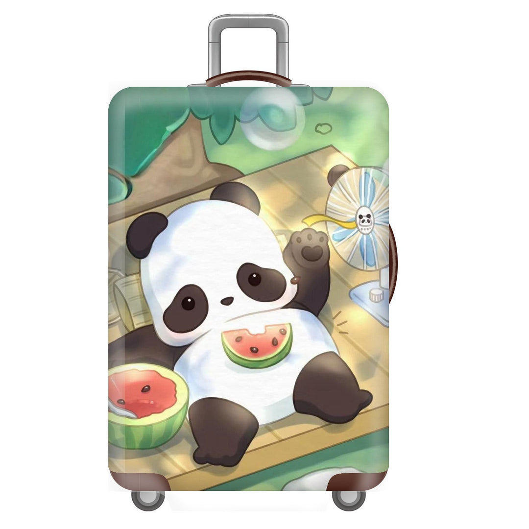 Unisex nan elastisk koffertrekk for hardplast trolley med søtt panda-motiv, elastisk beskyttelsestrekk med håndtak- og hjulåpninger Skanto