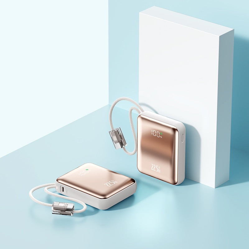 Ultra-slank powerbank med integrert ladeport og digital ladeindikator Skanto