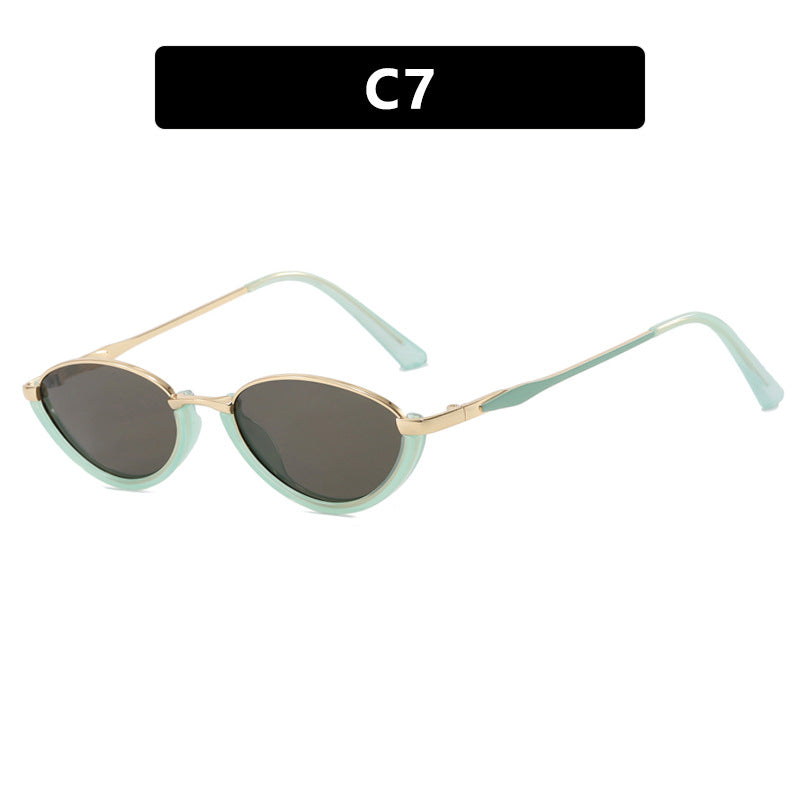 Dame moter Cat-Eye solbriller med to-farget ramme og UV-beskyttelse Skanto