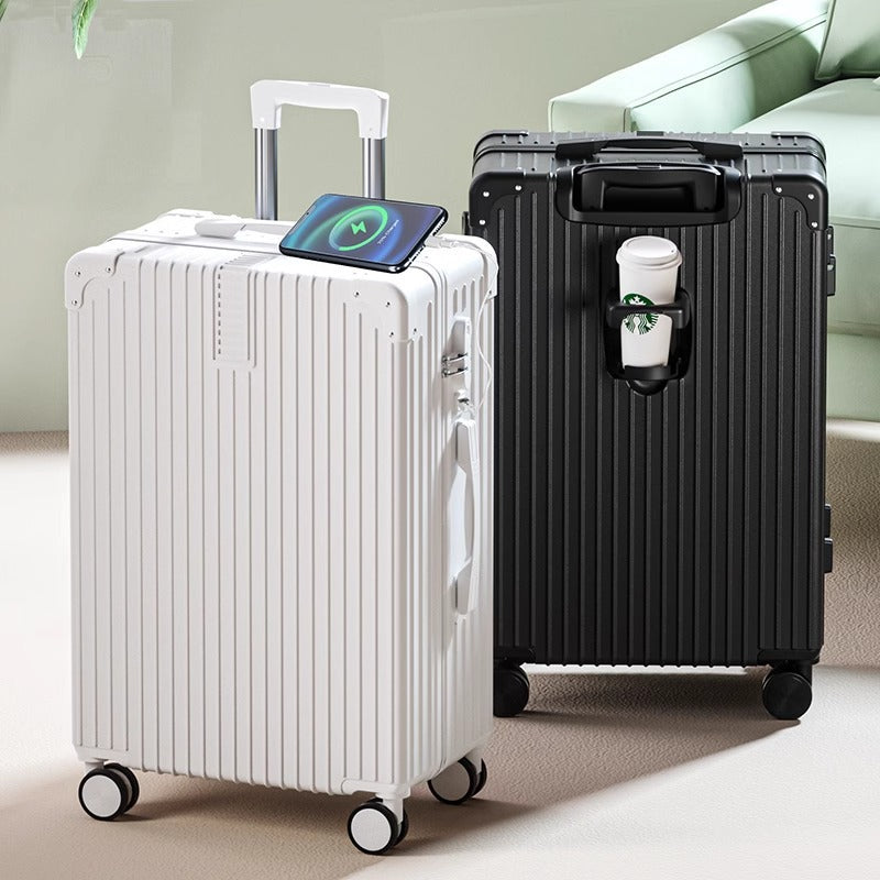 Unisex Rigid Multi-Compartment Travel Suitcase Skanto