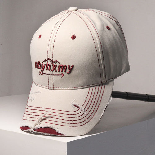 Herre Vintage Slitt Denim Baseball Caps Skanto
