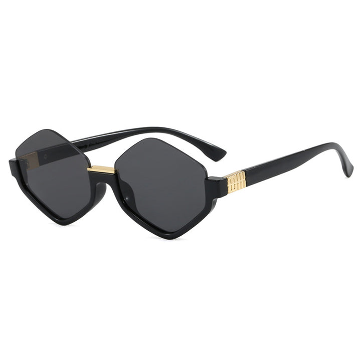 Dame moteriktig solbrille med trendy sekskantet ramme og beskyttende linser Skanto