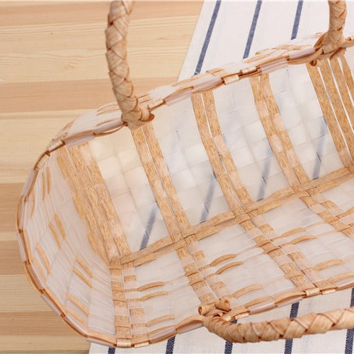 Modern basket bag with refined stripes Skanto