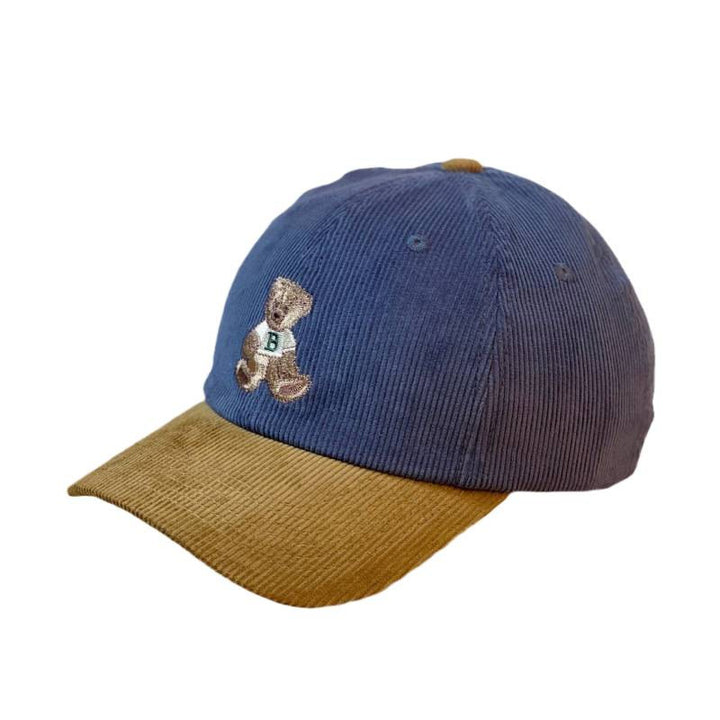 Kvinnens kordfløyels baseball cap med teddy-bjørn broderi Skanto