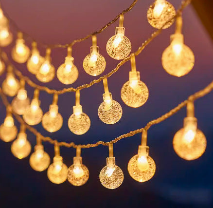 Decorative Outdoor LED Star and Globe String Lights Weather-Resistant Versatile Hanging Garland Skanto