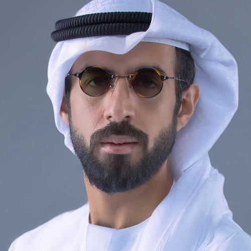 Damen moteriktig rund solbrille med stilig metallramme og polarisert glass Skanto