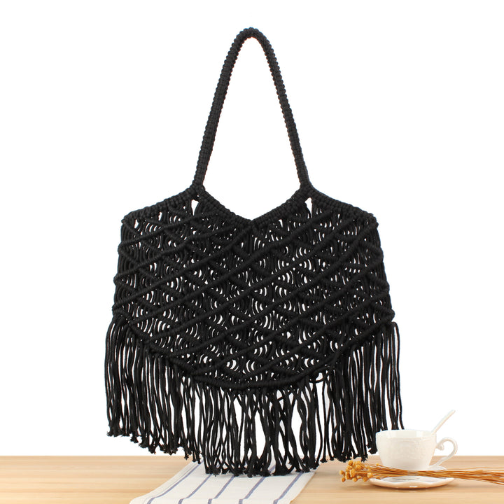 Kreativ Makramee Bag med Frynsete Design Skanto