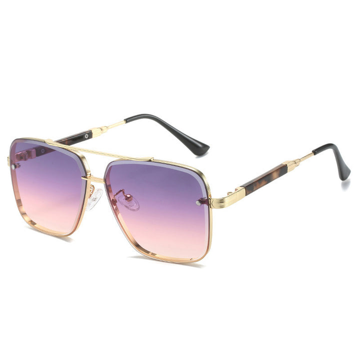 Dame Geometriske Oversized-solbriller med filigran metallramme Skanto