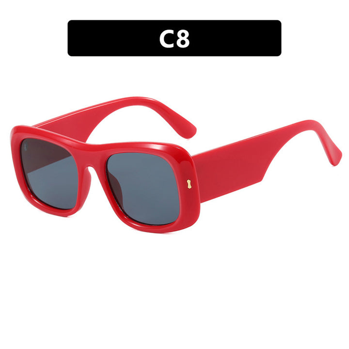 Dame oversized kvadratisk solbrille med bred ramme og polariserte linser Skanto