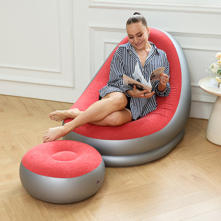 Kvinne oppblåsbar komfortsofa med ergonomisk ryggstøtte Skanto