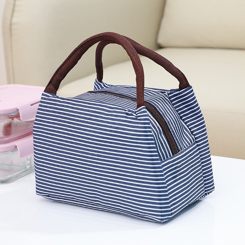 Insulated lunch bag with elegant stripe pattern Skanto