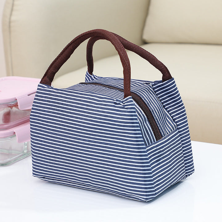 Insulated lunch bag with elegant stripe pattern Skanto