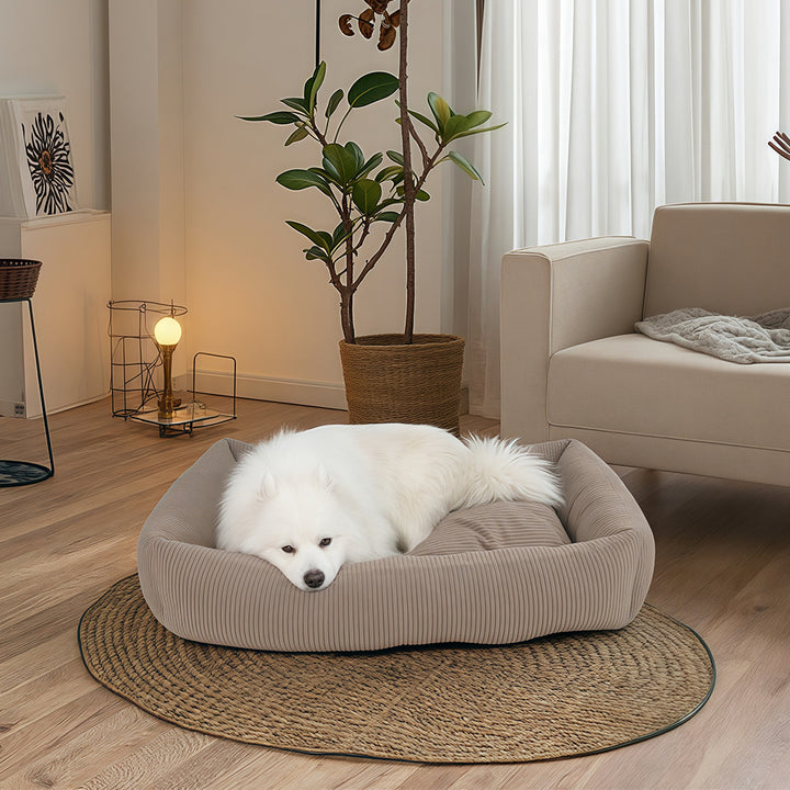 Deluxe ribbet hundeseng