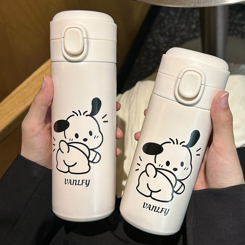 Damen Isolierflasche mit sicherem Klappverschluss und niedlichem Tiermotiv Skanto