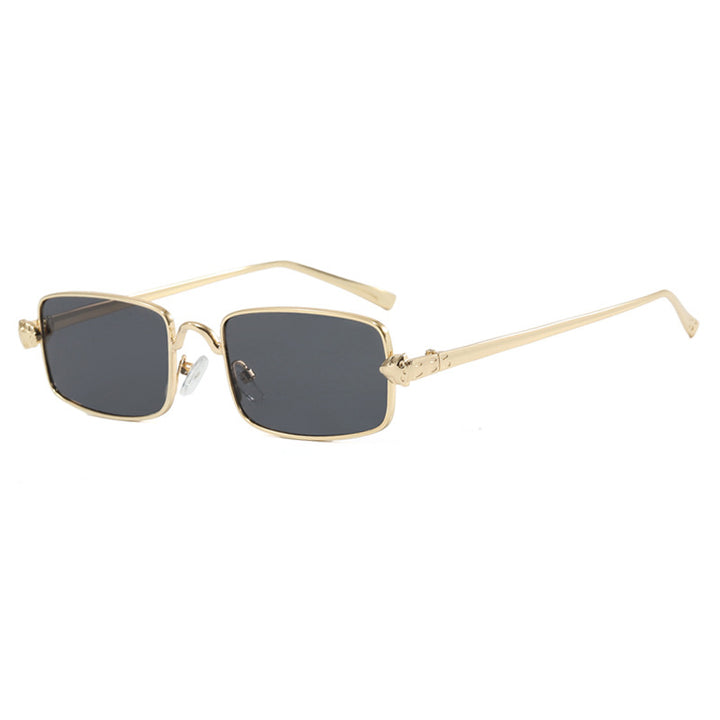 Dame elegant kvadratisk solbrille med luksus metallramme og UV-beskyttelse Skanto