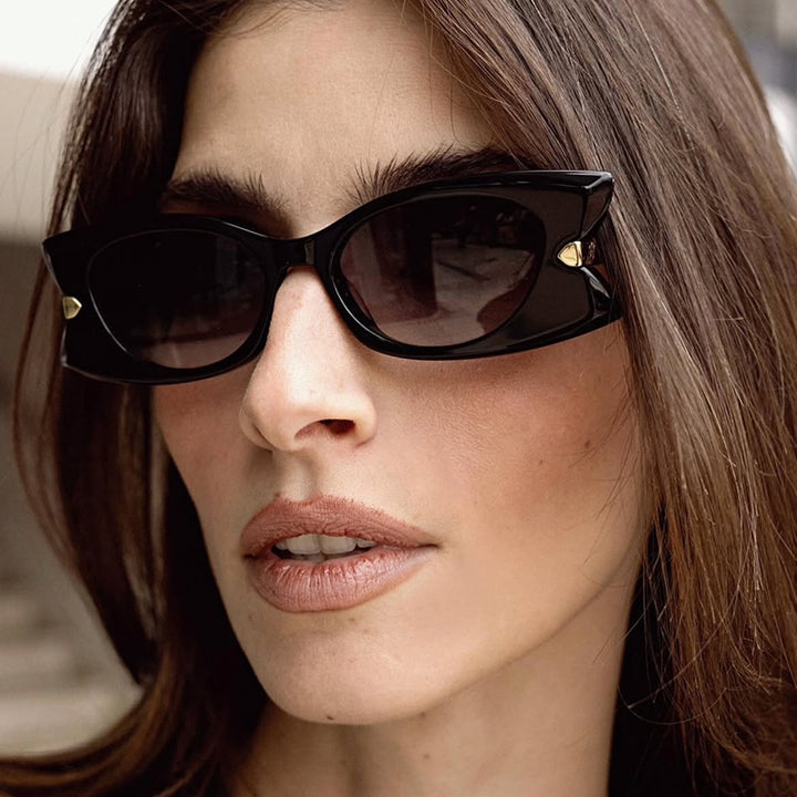 Dame Cat-Eye Solbrille med stilfull metalldetalj og UV-beskyttelse Skanto