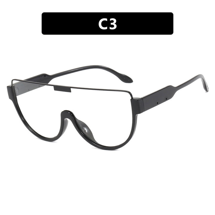 Dame futuristisk sportssolbrille med høyglanset ramme Skanto