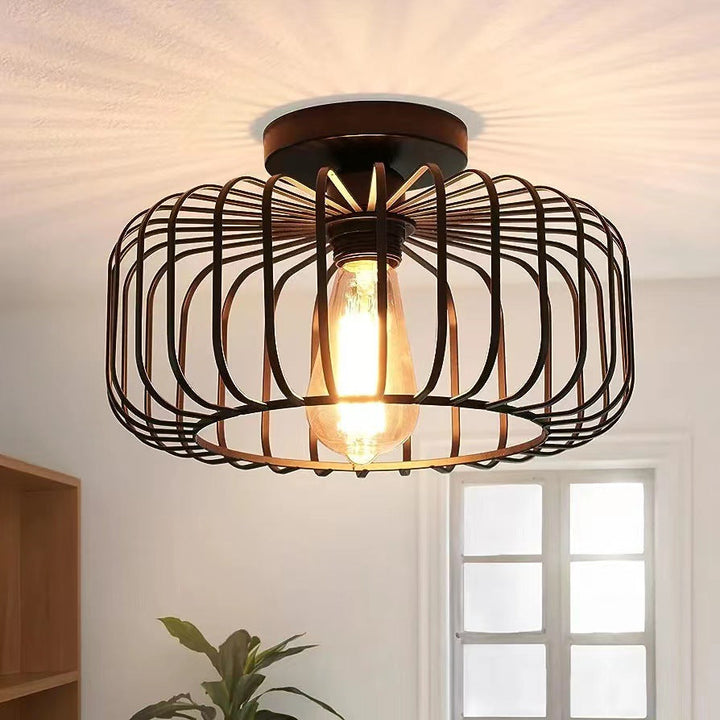 Skanto | Moderne Industriell Fuglebur Taklampe Svart