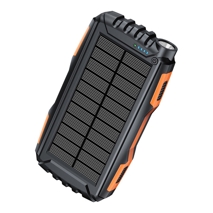 Robust solcellepowerbank med LED-lommelykt Skanto