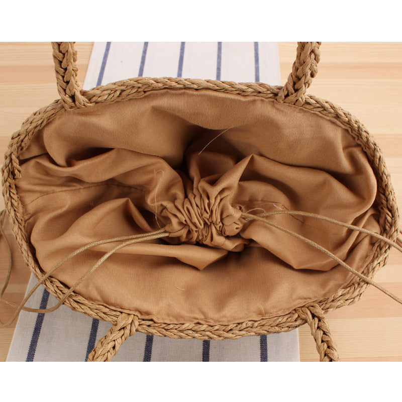 Robust basket bag with braided handles Skanto
