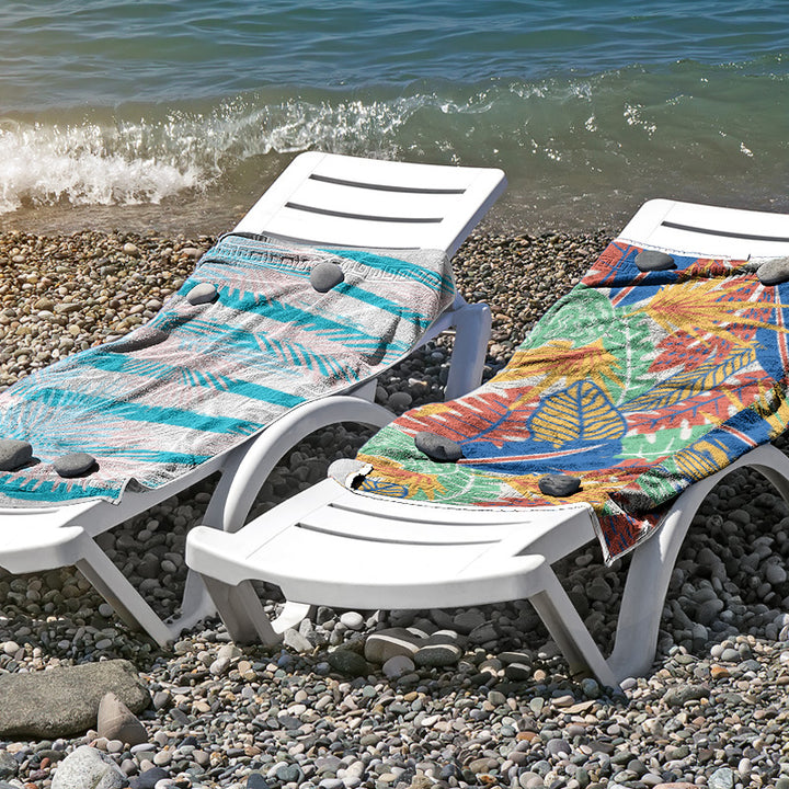 Strandhåndkle i hudvennlig mikrofiber med kreativ mønstermiks Skanto