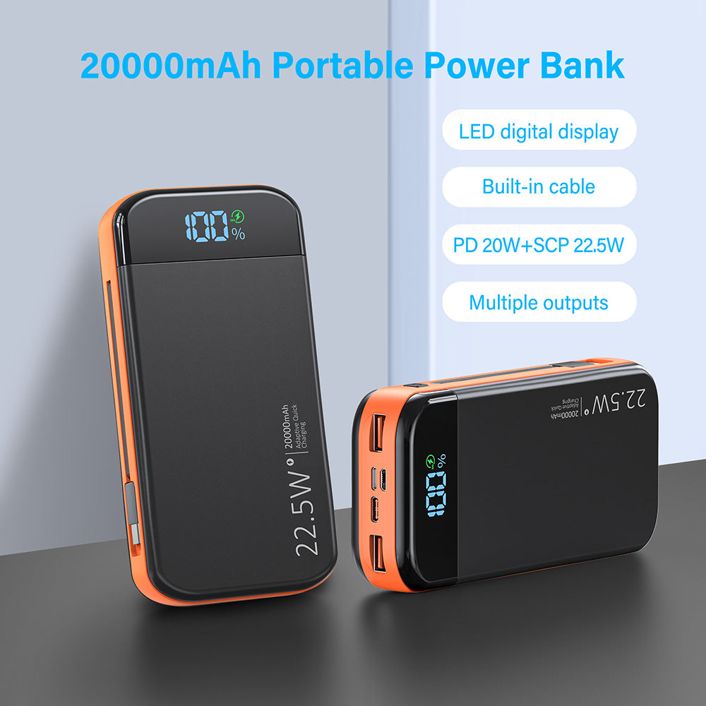 Powerbank med integrert digital batteriindikator og flertall hurtigladefunksjon Skanto