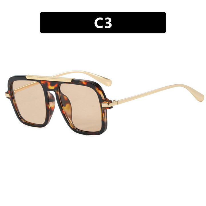 Dame kvadratisk solbrille med luksuriøs metallramme og robuste glass Skanto