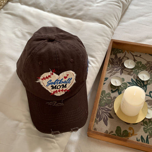 Kvinne Brodert Softball Mor Caps Skanto
