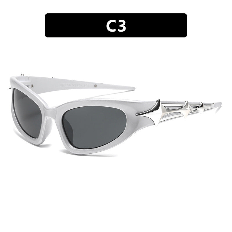 Damer futuristisk solbrille med unikt stjernedesign Skanto