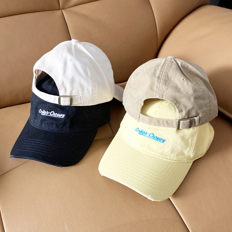 Kvinne Casual Distressed Cotton Baseball Cap Skanto