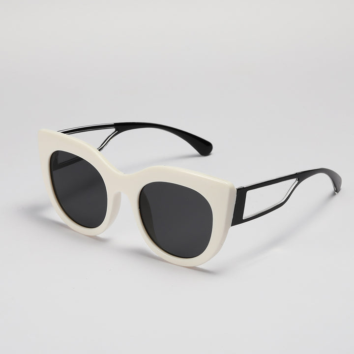 Dame trendy Cat-Eye solbriller med brede UV-beskyttende glas Skanto
