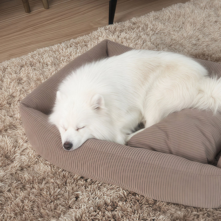 Deluxe ribbet hundeseng