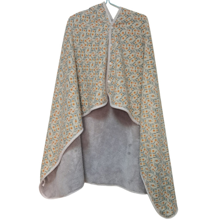 Damer elegant og komfortabel fleece poncho teppe Skanto