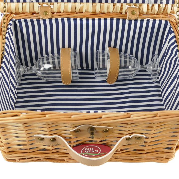 Dame picnic kurv med integrert servise sett og praktiske oppbevaringsalternativer Skanto