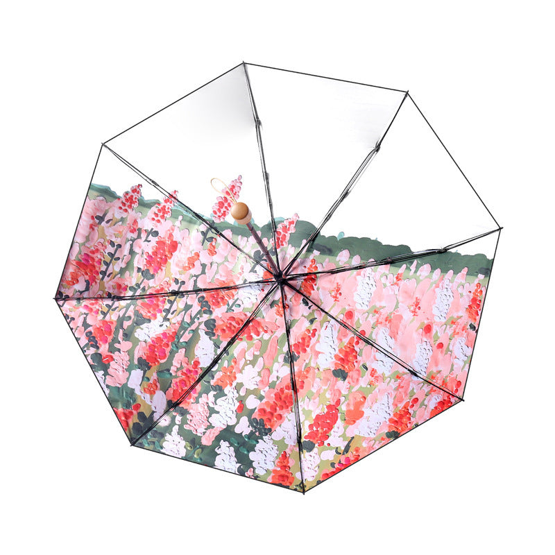 Damer stilfull folderegndekoter med blomsterdesign og automatisk åpne mekanisme Skanto