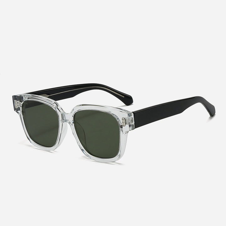 Dames designer solbriller med firkantet ramme og brune glass Skanto