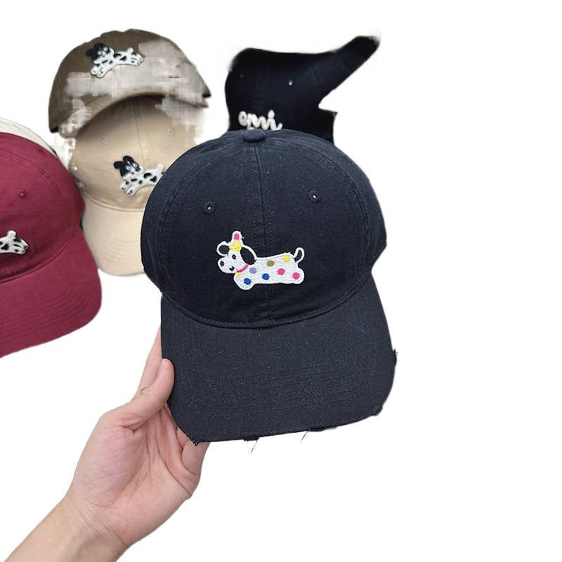 Kvinnenes Søte Broderte Hundetema Baseball Cap Skanto