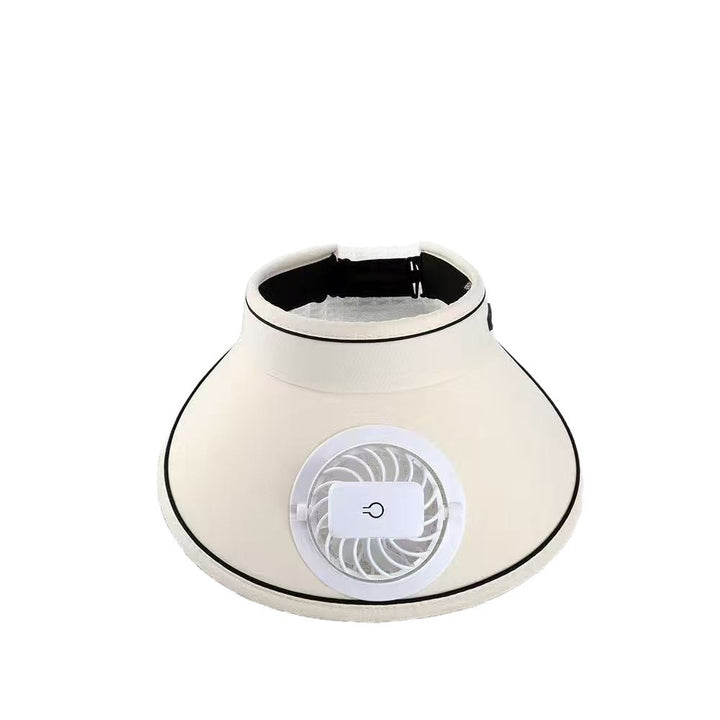 Visor with detachable USB fan, adjustable headband, and breathable UV protection Skanto