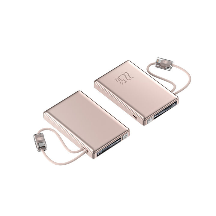 Bærbar Powerbank med hurtigladingsfunksjon og integrert ladekabel Skanto