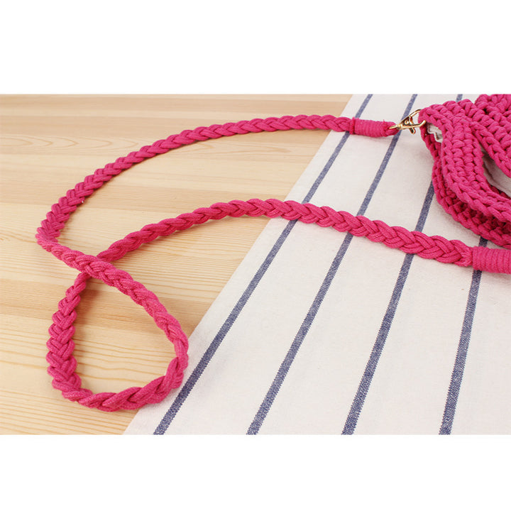 Lekker Makramee Crossbody Bag med Flettet Håndtak Skanto