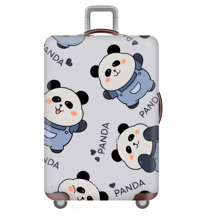 Unisex nan elastisk koffertrekk for hardplast trolley med søtt panda-motiv, elastisk beskyttelsestrekk med håndtak- og hjulåpninger Skanto